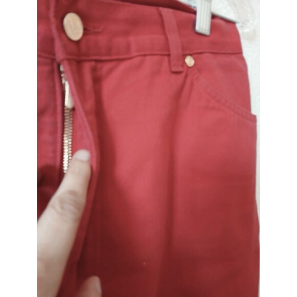Escada Womens Denim Red Pants Size 44 /12 USA Straight Leg High Rise Luxury - Picture 6 of 16